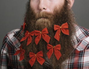 christmas bow beard